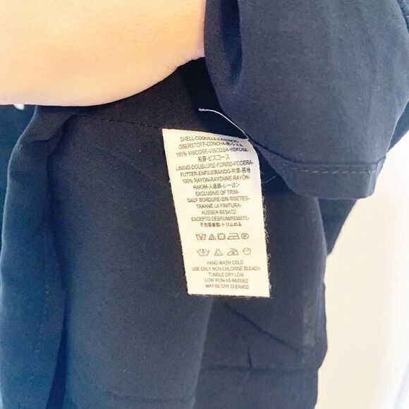 Free People Abbie Printed Polka Dot Mini Dress Mock Neck with Tie Women’s Size 0 - Picture 7 of 12